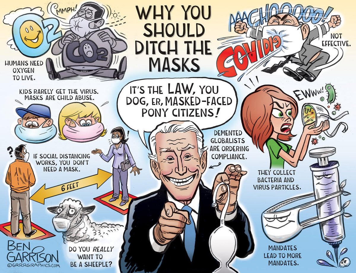 tonylinfreedom's tweet photo. Mask mandate is to create fear. Don't fall for it again.

How vaccine scam works:
1. Create fear for new virus variants
2. Create mandate to amplify fear (masks, lockdown)
3. Push vaccine sales: If you are vaccinated, you don't need to wear masks and can travel, go to concert.
4. After you are masked, lockdowned, vaccinated and still get Covid. ( no refund )