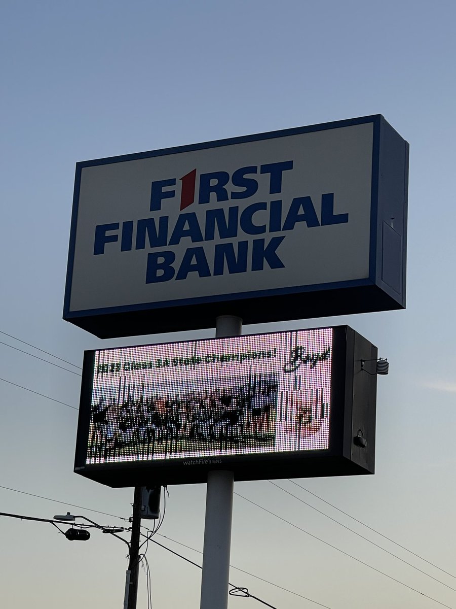 😎 Thank you to our friends at First Financial Bank for recognizing Boyd ISD teachers of the year, retirees, and state champion baseball team on your sign all summer!