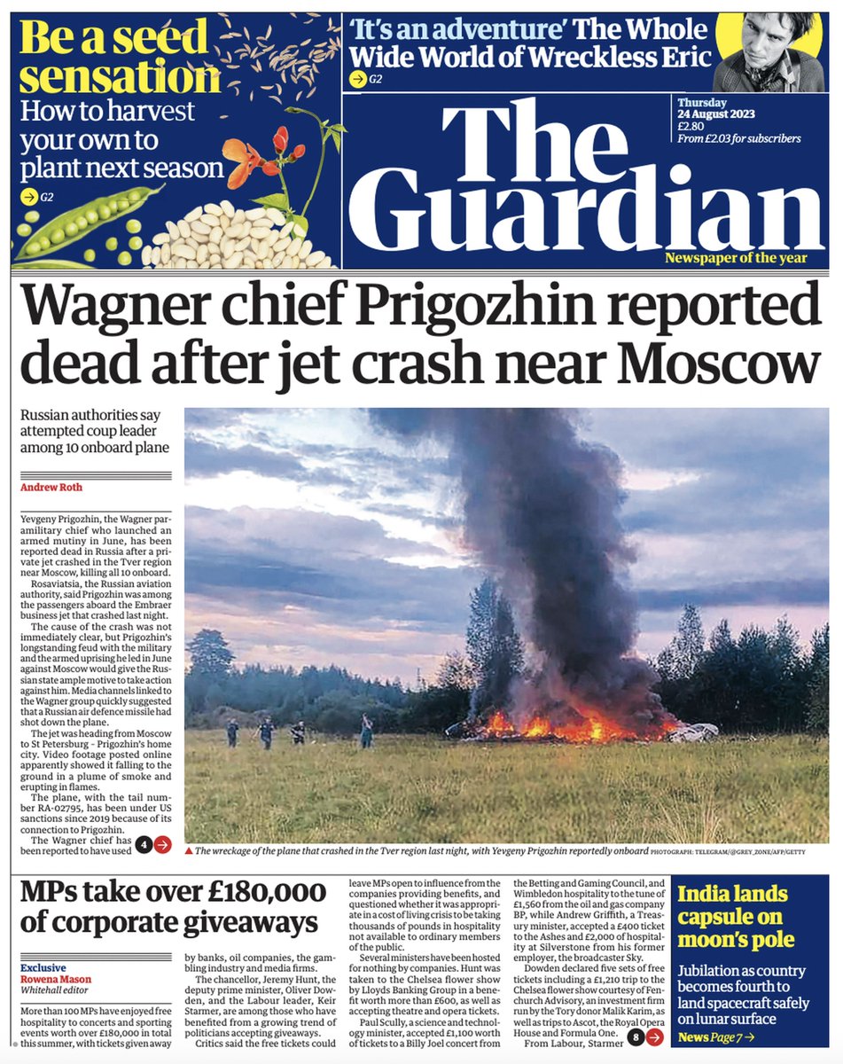 🇬🇧 More than 100 MPs received freebies worth £180,000 this summer ▫Exclusive: Oliver Dowden & Keir Starmer among those who enjoyed free tickets to events including the Chelsea flower show and the Derby ▫@rowenamason ▫is.gd/vKJaaV 🇬🇧 #frontpagestoday #UK @guardian