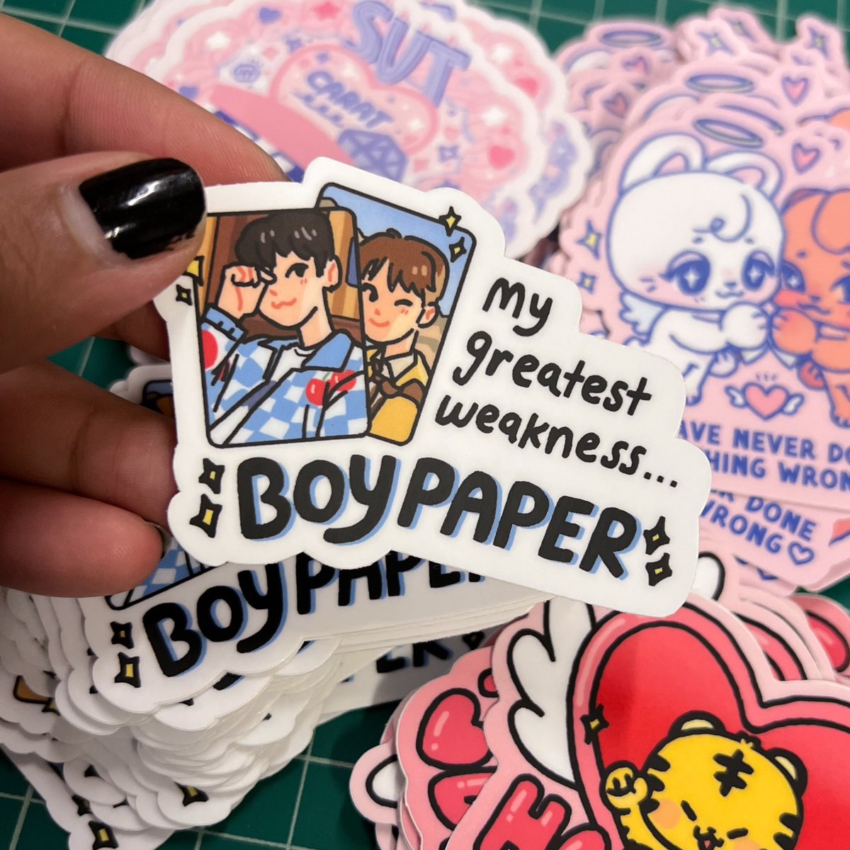 boy paper + a few other stickers have been rest0cked 💗