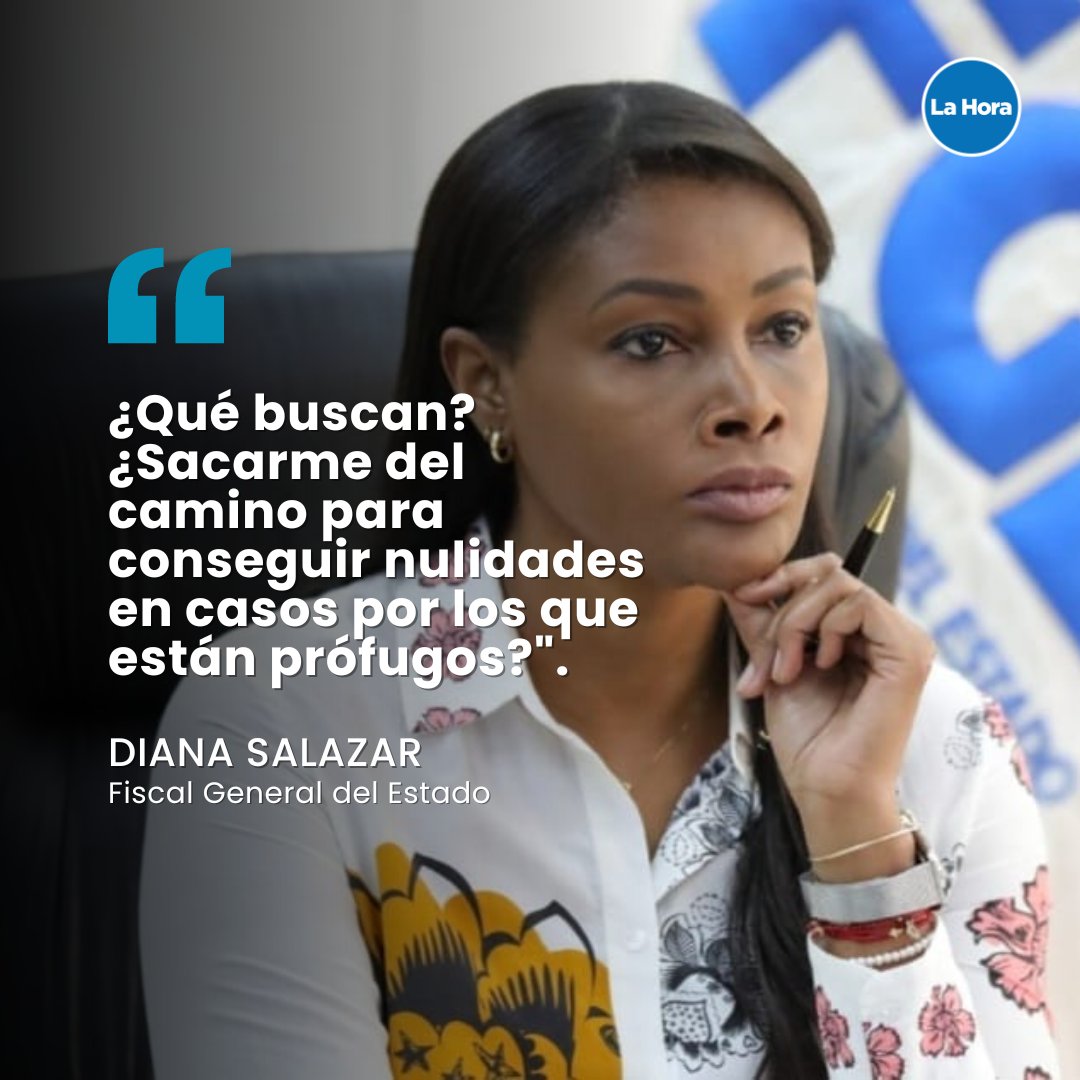 lahoraecuador's tweet photo. La fiscal, Diana Salazar, se refirió a las campañas de odio que hay en su contra y señaló que estas buscan impunidad para personas sentenciadas y prófugas. 👉 https://t.co/LcSjwgx6Q7 https://t.co/hsCGt9G6dO