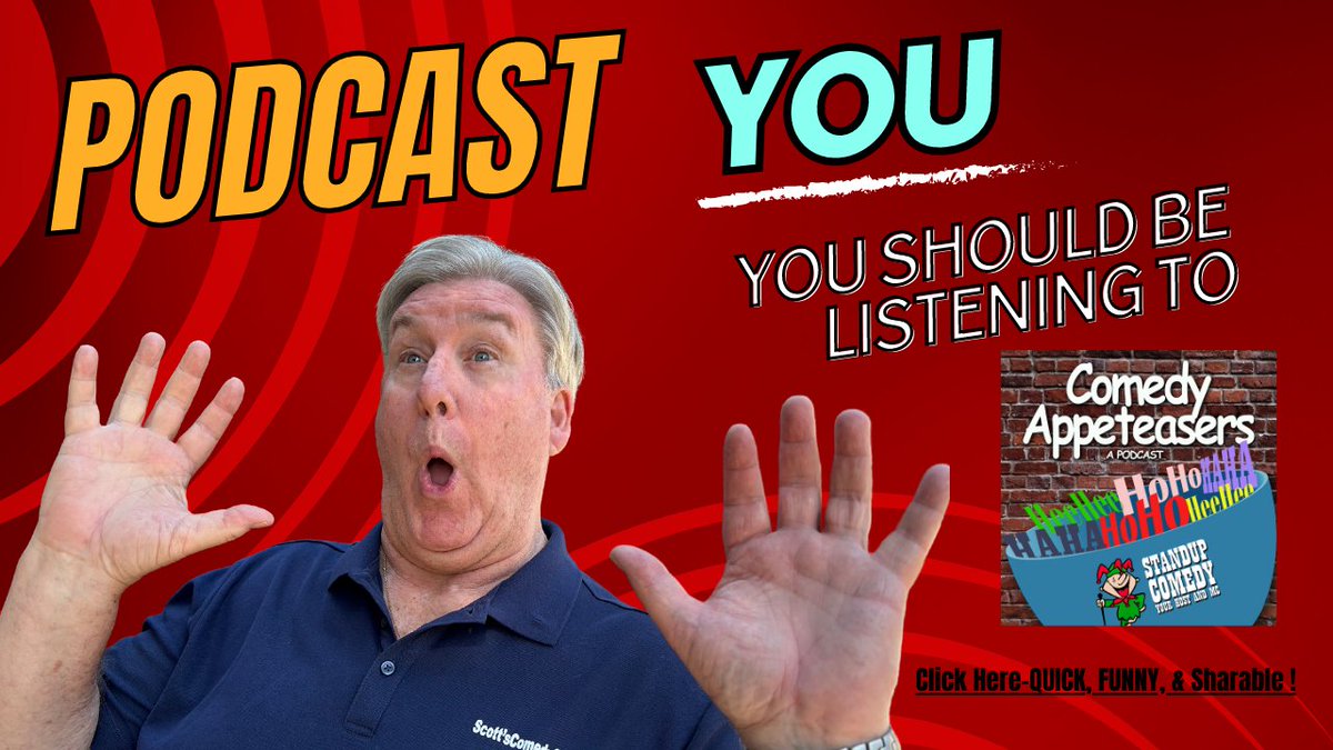 ScottEd86900465's tweet image. Check out my "Short-Form" comedy podcast: "Comedy Appeteasers" always funny and less than 6 mins!

#podcast #jokes #comedybits #standup #audiobites #comedy