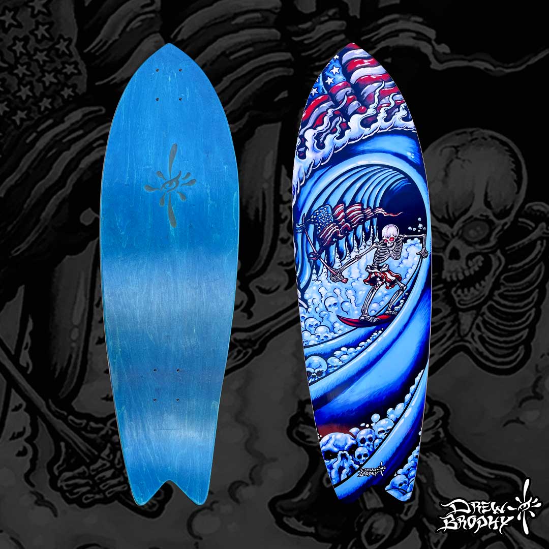 A few signed skateboard decks left drewbrophyart.com/collections/sk…