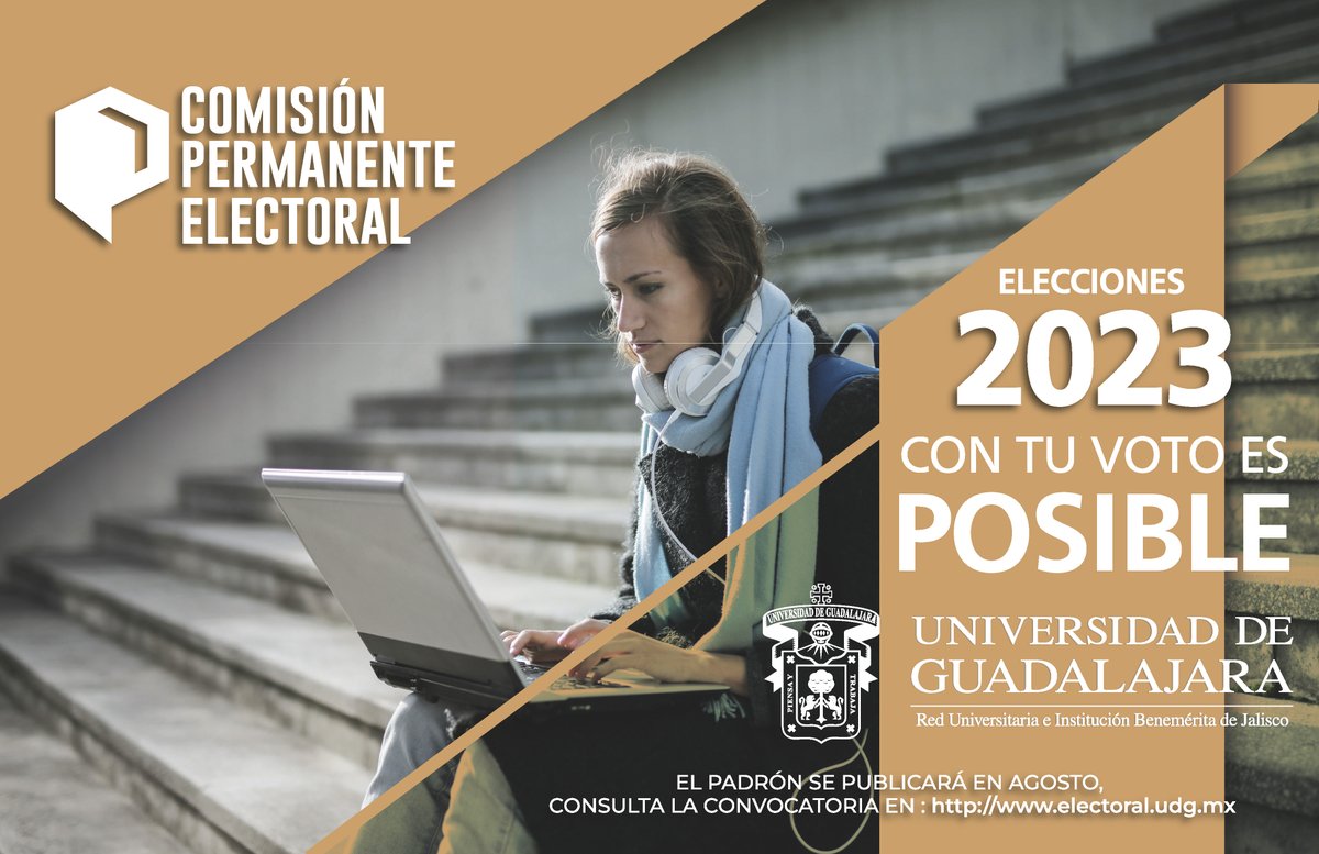 #ComunidadCUSur
🗳 Del 26 al 28 de septiembre de 2023, la #ComunidadUdeG elegirá a las y los consejeros que les representarán ante los órganos colegiados de gobierno de la #RedUdeG durante el periodo 2023 - 2024.
Consulta la convocatoria 👉 electoral.udg.mx