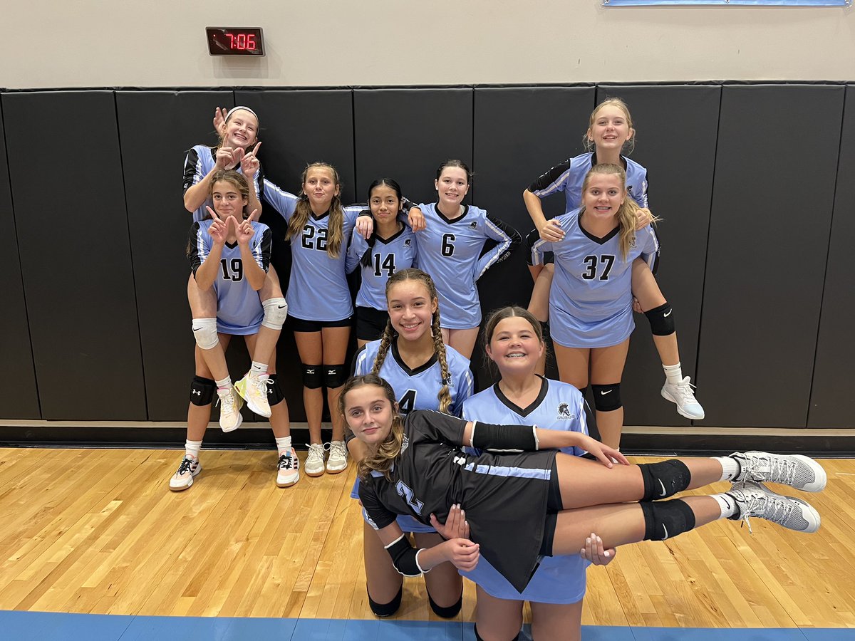 4 game winning streak for our 7th grade Spartans!!! 💙🏐