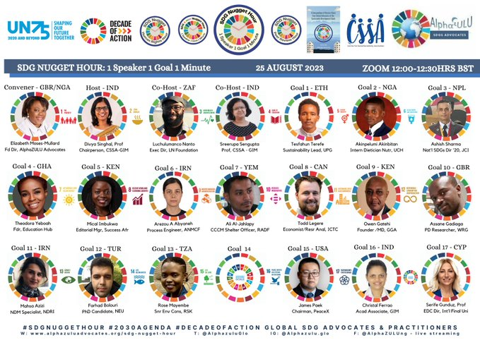 Glad to partner with @AlphazuluGlo 
Looking forward to tomorrow's #SDGNuggetHour
@FerraoChristal from @GIM_Sanquelim will also be speaking on #SDG16 
@ajmerkidivya @SreerupaS @DEE_STRATEGIST @parulekar_ajit