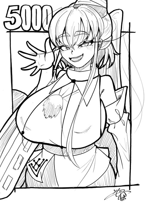 フォロワー5000人突破感謝ァ!🎊🎊

これもひとえに皆様の応援と自分の実力のおかげだと思っています‼️‼️

バンバン描いていくんで、今後とも やまぐちかいと をよろしくお願いします‼️‼️👍👍👍 