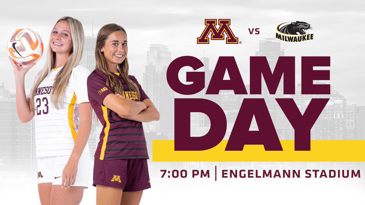 GopherSoccer's tweet photo. 𝐆𝐚𝐦𝐞 𝐃𝐚𝐲 𝐢𝐧 𝐌𝐢𝐥𝐰𝐚𝐮𝐤𝐞𝐞💪

🆚 @MKE_WSoccer
🕖 7:00 p.m. CT
📍 Engelmann Stadium
📺 https://t.co/1zdWEVRE6n
📊https://t.co/Do6aBBeLZT

#ThisIsHome | #Gophers〽️ https://t.co/HCoXKSk1MH