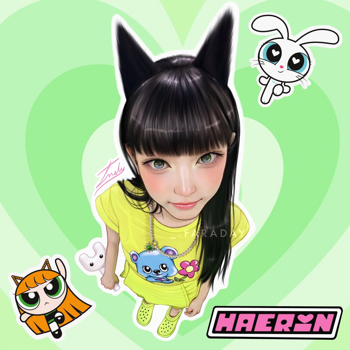 FaradayIndy's tweet photo. Super cute HAERIN 🐇💚

Currently love @NewJeans_ADOR new songs they’re constantly stuck in my head, especially super shy ✨ https://t.co/BR1ZT3ULVT