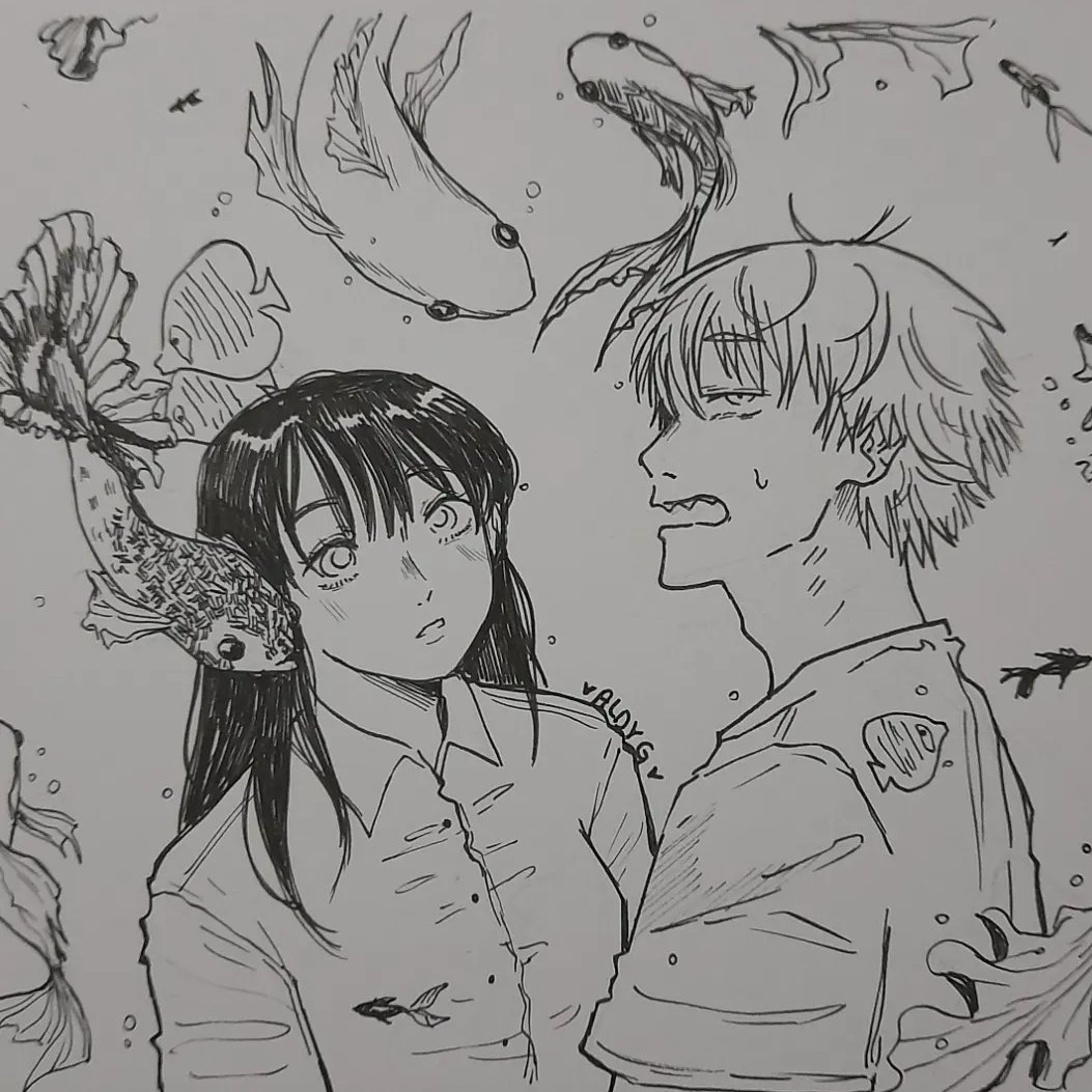 AsaDen in the aquarium

#asaden #chainsawman #traditionalart