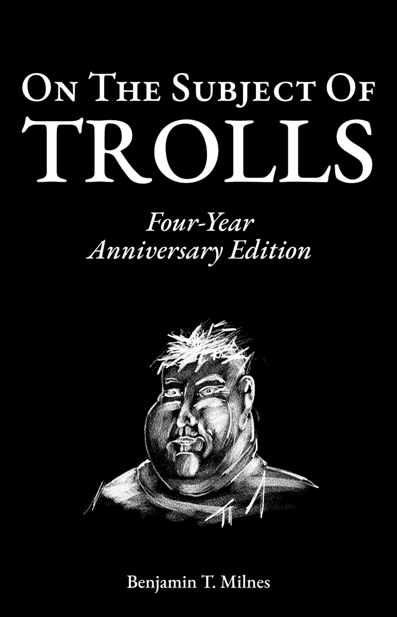 Here it is - the front cover of the four-year anniversary edition of OTSOT. It's a Black Edition book, and hardcover. The troll on the front is Throch.