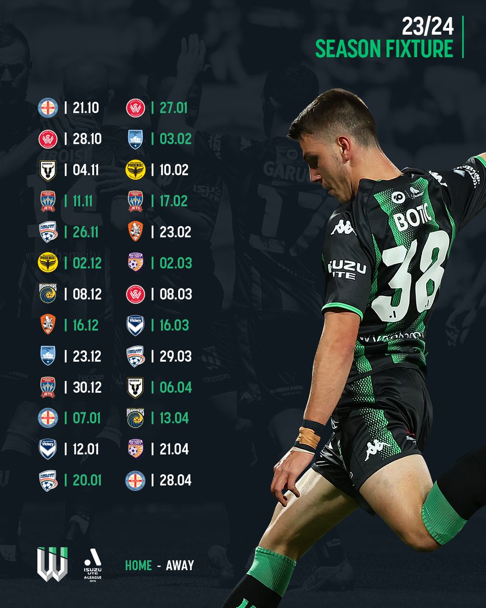 wufcofficial's tweet photo. Our 2023/24 @aleaguewomen and @aleaguemen fixtures are here📅

Stay tuned for further exciting updates from the club in the coming weeks 👀

Read more📝 https://t.co/6ukFqt6DWe https://t.co/riT2JWVuLf