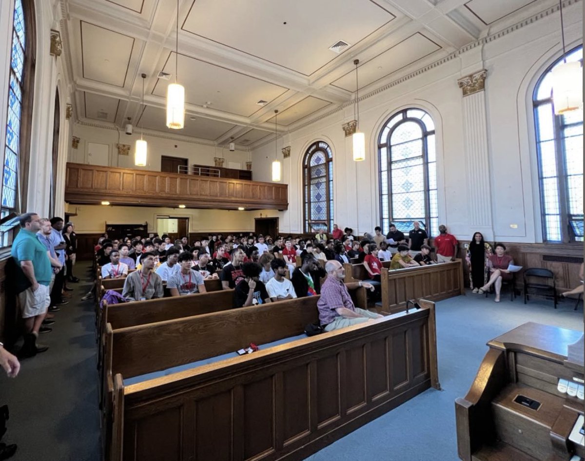 HealeyPsa's tweet photo. What a day!  We started in the chapel all together welcoming the students! We ended the day with meeting with our students to make sure they are ready to start the school year on the right foot!! https://t.co/4UwBwfrPK8