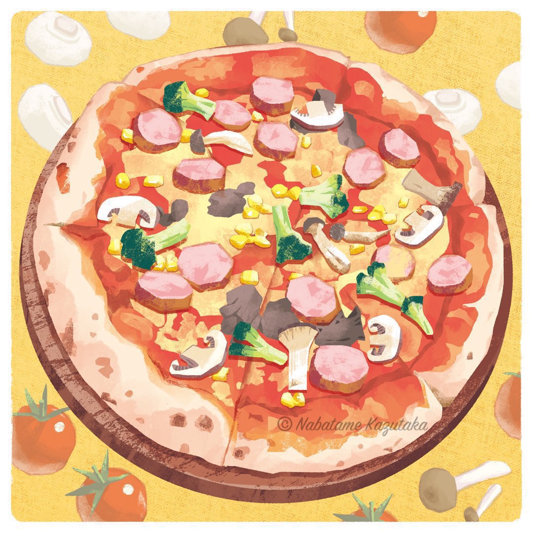 「前に描いたピザです。」|生田目 和剛 (ナバタメ・カズタカ)のイラスト