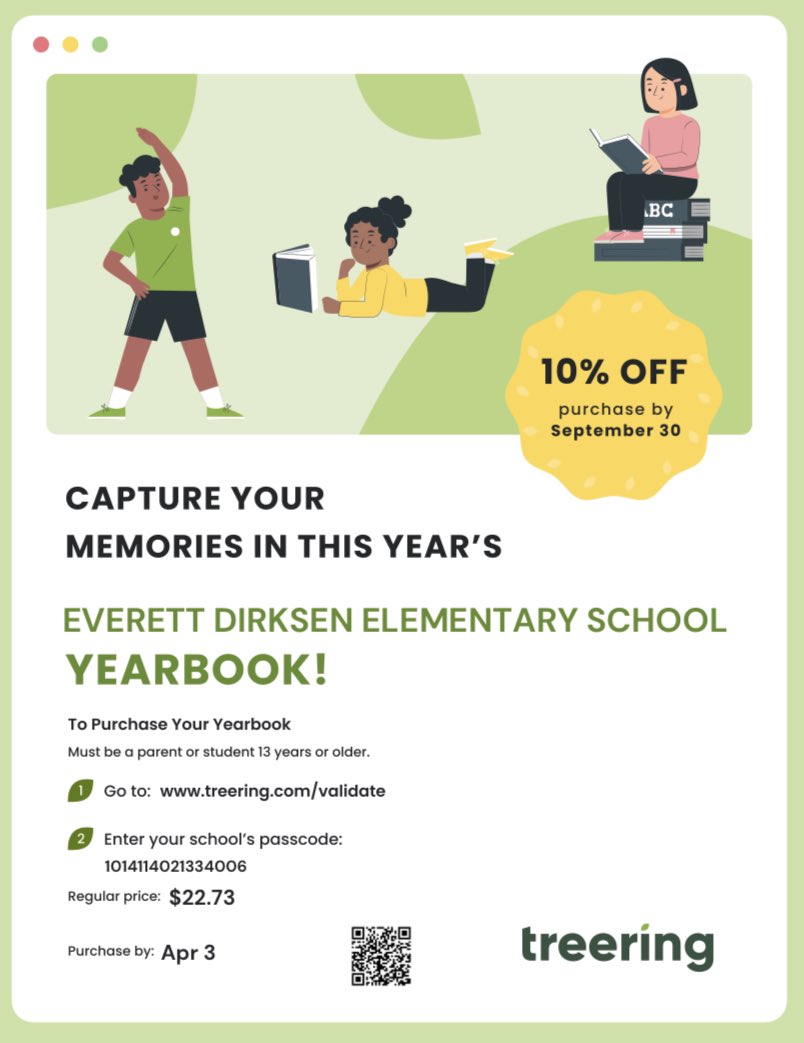 📸 Capturing Dirksen Memories 💙

Purchase your yearbook for the 2023-2024 school year by September 30th, and you’ll receive a 10% discount!!

#DirksenDolphins #ThisIsDirksen