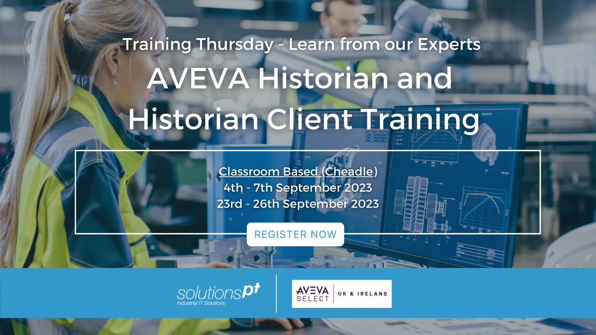 SolutionsPT's tweet photo. This course is a 4-day class designed to provide a fundamental understanding of the features of Historian Server and Client for both System Platform and InTouch tag-based applications.
Register now: https://t.co/ozAIQsS8kQ
#AVEVA #Historian #InTouch #SystemPlatform #Training https://t.co/c8PCDW4QOl