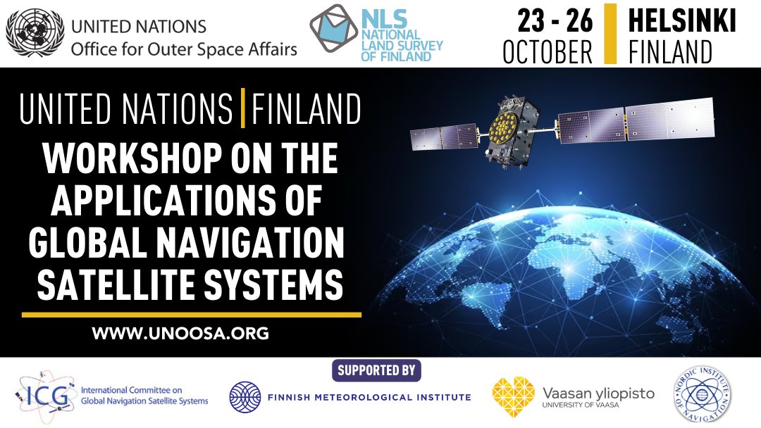 🛰️GNSS technologies are ubiquitous in our daily lives, fostering economic and social development. Join the @UN / Finland Workshop on Applications of GNSS as we reinforce information exchange, scale up capacities & share actionable solutions. 👉shorturl.at/ejKTV