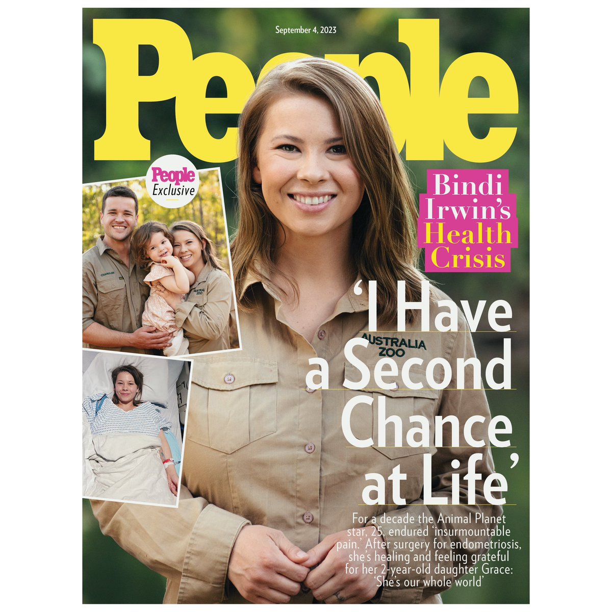 So very proud of my amazing wife for sharing her story in hopes to help others. ❤️ You can check out the online story now or pick up a physical copy from news stands in the USA this Friday. people.com/bindi-irwin-do…