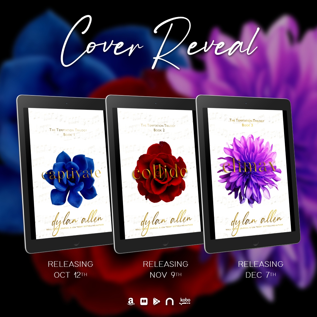 DrivenbyBooks1's tweet photo. I am thrilled to reveal this gorgeous cover for TEMPTATION TRILOGY by Author #DylanAllen coming October 12, November 9 & December 7!
Captivate https://t.co/8rDVbKrzZS
Collide https://t.co/vEsjo6N0QO
Climax https://t.co/8uLJZVhxFb https://t.co/xSnxo5VHaW