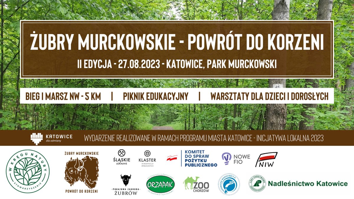 miasto_katowice's tweet photo. Propozycja na niedzielę 🙂 w Parku Murckowskim odbędzie się druga edycja wydarzenia pn. „Żubry Murckowskie – powrót do korzeni”
🔸 Cel: promocja historyczna dzielnicy #Murcki, gdzie w 1865 roku rozpoczęto hodowlę żubrów białowieskich
🔸 Jakie atrakcje: warsztaty edukacyjne, stoiska związane z tematyką leśną oraz bieg i marsz Nordic Walking na dystansie 5 km.  🔸 Organizator: Stowarzyszenie W Kręgu Natury. 
🔸 Więcej: https://t.co/rtDDhDr8NZ
https://t.co/AyJHsiEhgQ