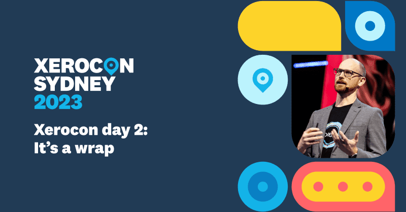 Xero's tweet photo. #Xerocon has come to a close with another packed day of sharing insights and learning, including the results of our research into how small businesses feel about AI and our new AI guide for advisors.

Time to hit the wrap party! ✨ 🌴