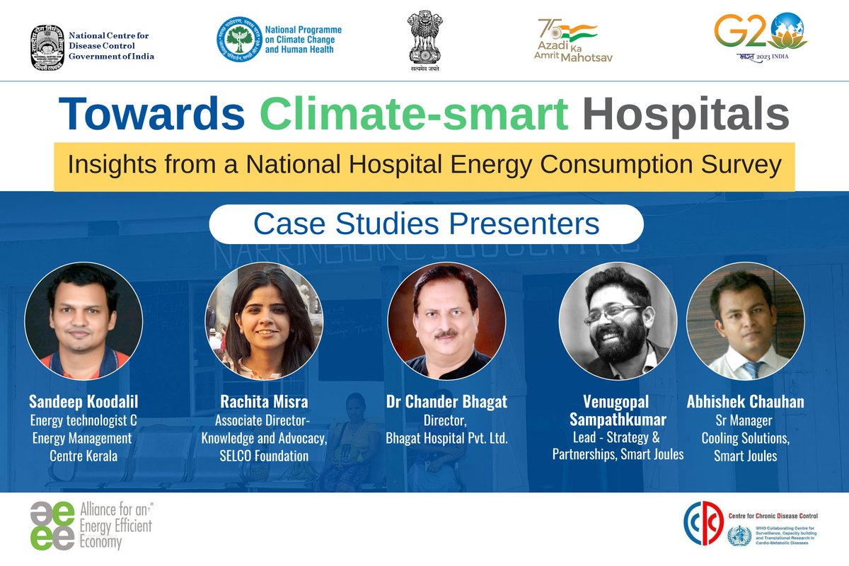 Centre for Chronic Disease Control (@indiaccdc) on Twitter photo <a href="/AEEE_India/">Alliance for an Energy Efficient Economy</a> & <a href="/INDIACCDC/">Centre for Chronic Disease Control</a> look forward to the Report Launch of <a href="/NCDCMoHFW/">National Centre for Disease Control</a>'s National Hospital Energy Consumption Survey today. We're excited to hear insightful perspectives on #energyefficiency & #renewableenergy initiatives within India's public and private healthcare facilities. <a href="/AEEE_India/">Alliance for an Energy Efficient Economy</a> & <a href="/INDIACCDC/">Centre for Chronic Disease Control</a> look forward to the Report Launch of <a href="/NCDCMoHFW/">National Centre for Disease Control</a>'s National Hospital Energy Consumption Survey today. We're excited to hear insightful perspectives on #energyefficiency & #renewableenergy initiatives within India's public and private healthcare facilities.