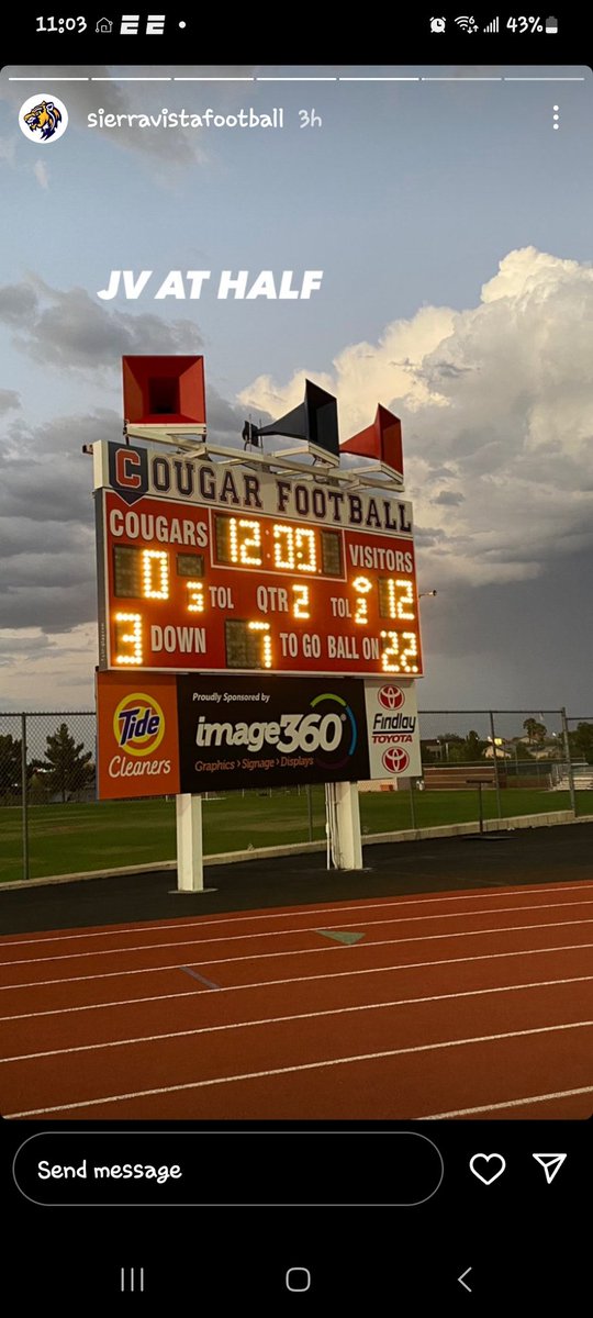 sierravistafb's tweet photo. Hurricane Hillary is not a Vista fan!
Our JV led out the gate and into the 3rd quarter before the game was canceled. Final score: 12-0!
-
-
-
#yeahhwedifferent #onevista #HurricaneHilary #vistapride #onefamily #defendtheden #highschoolfootball #football #studentathlete https://t.co/4hWkWhWMgq