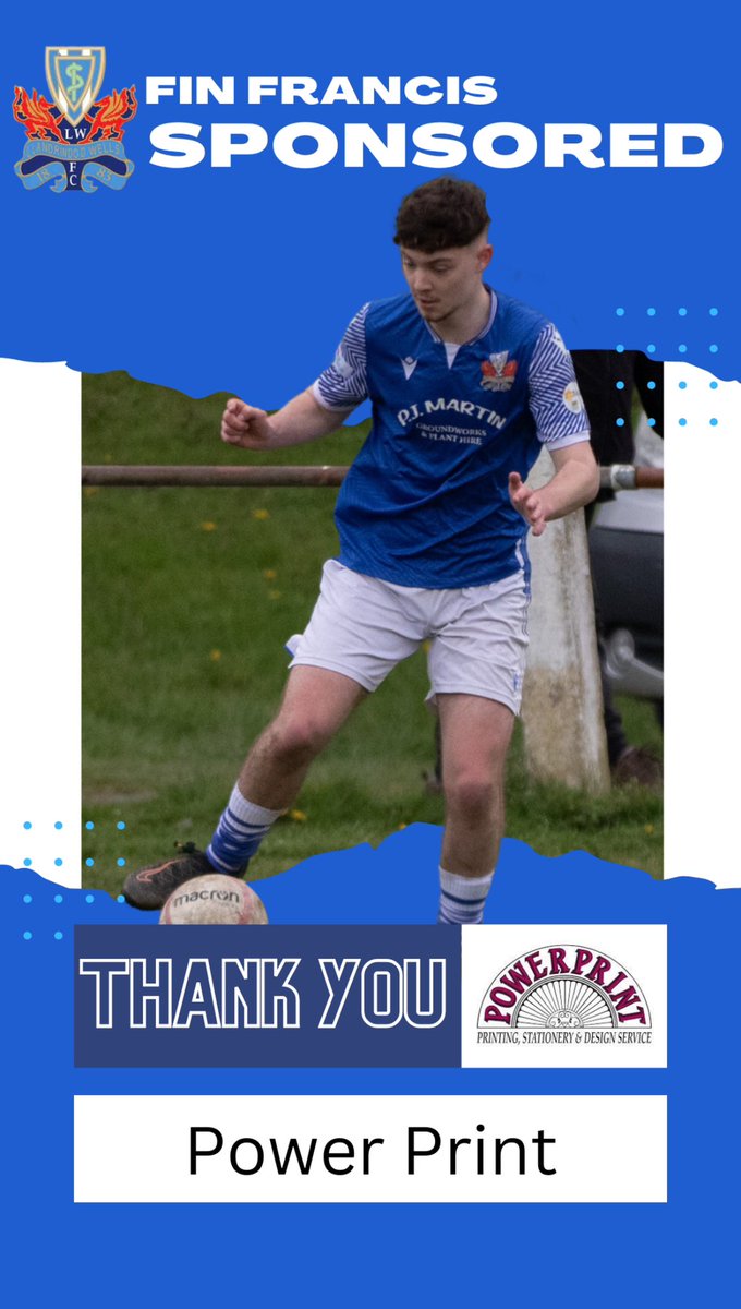 Finlay Francis, a promising dynamic winger. We’re grateful for Powerprint’s sponsorship and support for our young talent. Looking forward to seeing more from Finlay this season

Powerprint specialises in quality digital and offset printing. They also offer expert design services.
