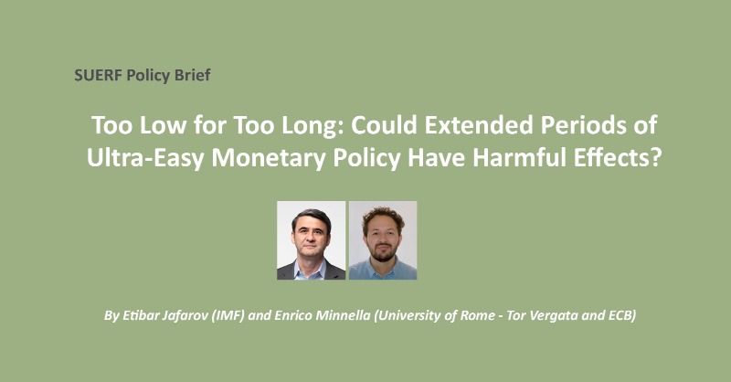 suerf_org's tweet photo. #SUERFpolicybrief "Too Low for Too Long: Could Extended Periods of Ultra-Easy Monetary Policy Have Harmful Effects?" by Etibar Jafarov (@IMFNews) and Enrico Minnella (@UTORV and @ecb)
#FinancialRepression #MonetaryPolicy #ZeroLowerBound #ZombieLending