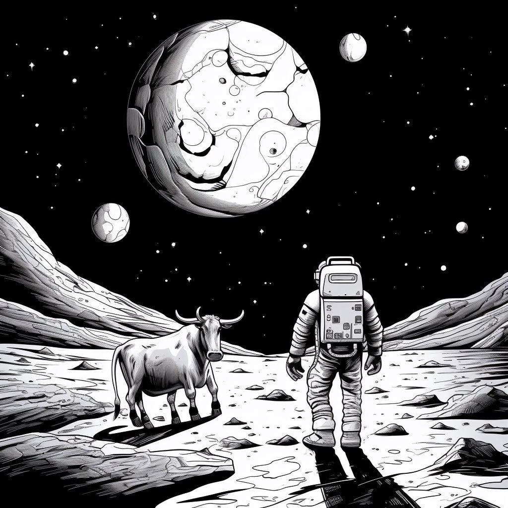 Reckoning_Harsh's tweet photo. The man with the cow has reached the moon.

#EliteSpaceClub 
#Chandrayaan3Landing 
#Underdog 
#NewYorkTimes https://t.co/2K8XDFjc0p