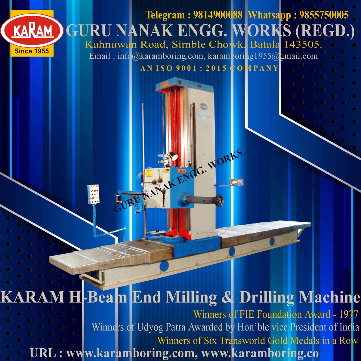 'KARAM' High Precision H-Beam End Face Milling Machine.
For your queries/requirement, please contact :
WhatsApp : +91-9814900088, +91-9855750005
Email Id:- karam@karamboring.com
URL:- karamboring.com, karamboring.co
#endmillingmachine #endmilling #karam #boring