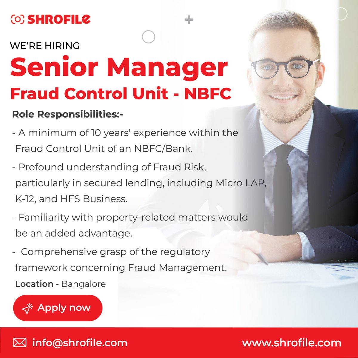 shrofile's tweet photo. π’ We're Hiring! π Senior Manager - Fraud Control Unit - NBFC
π Apply now - https://t.co/0kqlZYMqu6
π Know about roles - https://t.co/7YJjxBuLb7
βοΈ info@shrofile.com
Location: Gurgaon
#SRManager #nbfc #FraudControl #nbfcbank #hfsbusiness #fraudrisk #jobsearch #jobs https://t.co/7fcBR3abYT