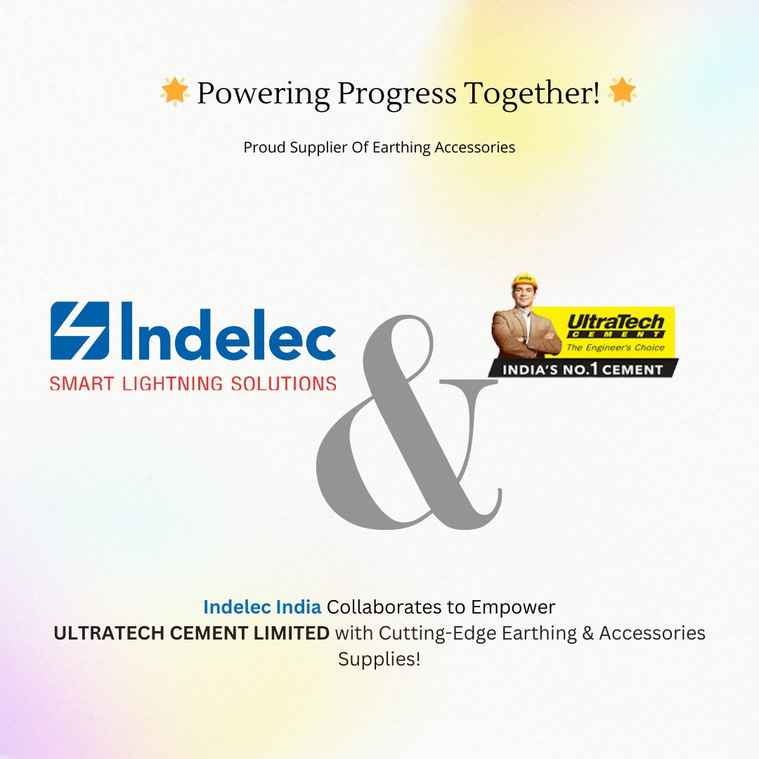 indelecindia's tweet photo. "Building a rock-solid partnership! 💪⚡️
 Indelec India's premium Earthing &amp; Accessories supplies empower Ultratech Cements' operations with unwavering safety and efficiency."
 #InfrastructureSolutions #ElectricalSafety https://t.co/bmwQ7GWN3s