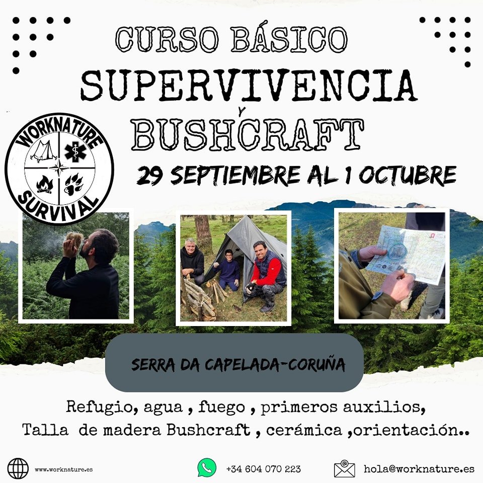 Worknatureok's tweet photo. Emocionante Curso de Supervivencia en el que podrás aprender habilidades indispensables para sobrevivir en la naturaleza. https://t.co/8MTguHXtNj