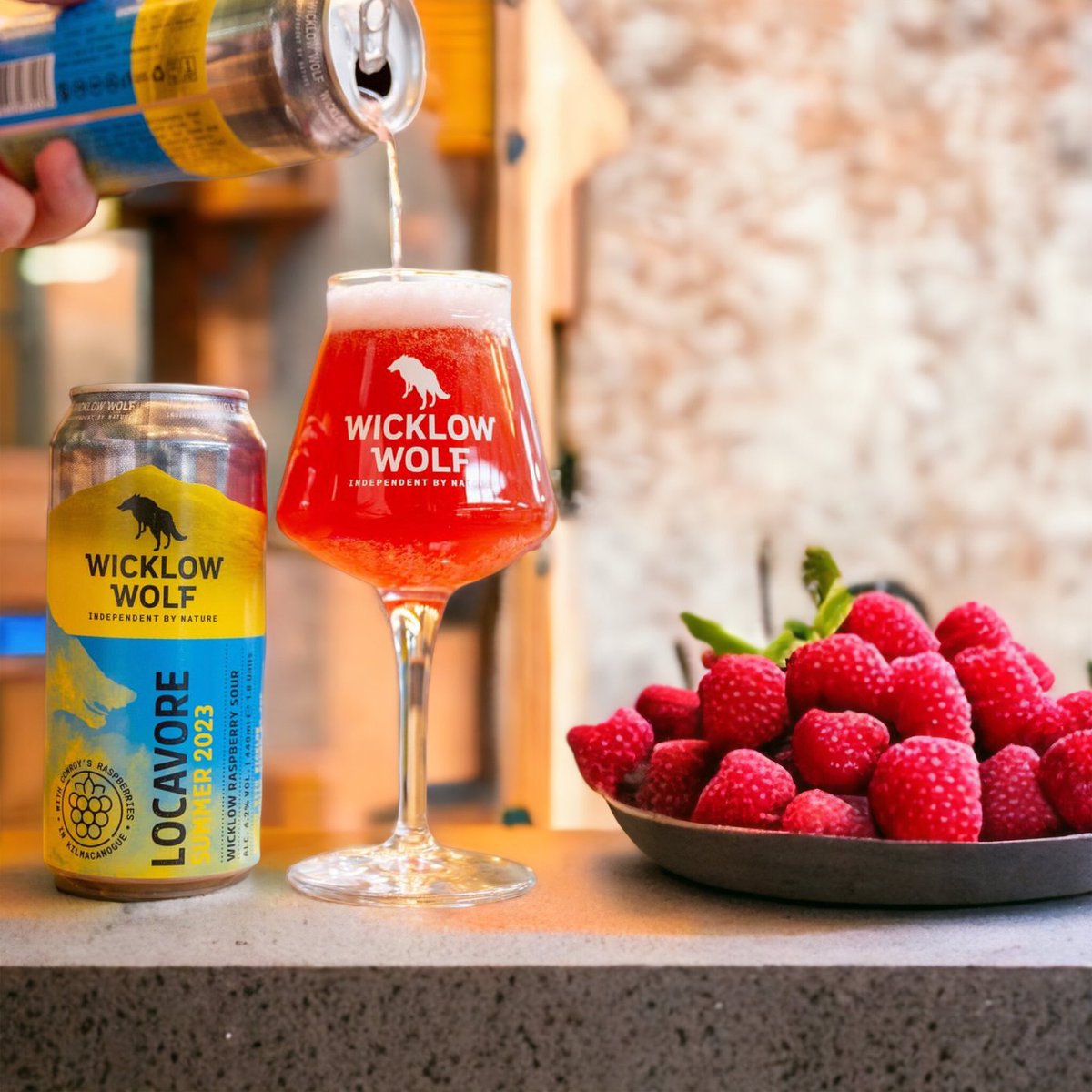 YardsAndCrafts's tweet photo. Locavore Summer 2023 is a Wicklow Raspberry Sour brewed with Wicklow raspberries grown just up the road by the Conroy family in Kilmacanogue.

Get ready for a raspberry tart party in your mouth &amp; a finish that’ll make your lips audition for a commercial!

https://t.co/AvFyxwEmuB https://t.co/qhjKA6VhDO