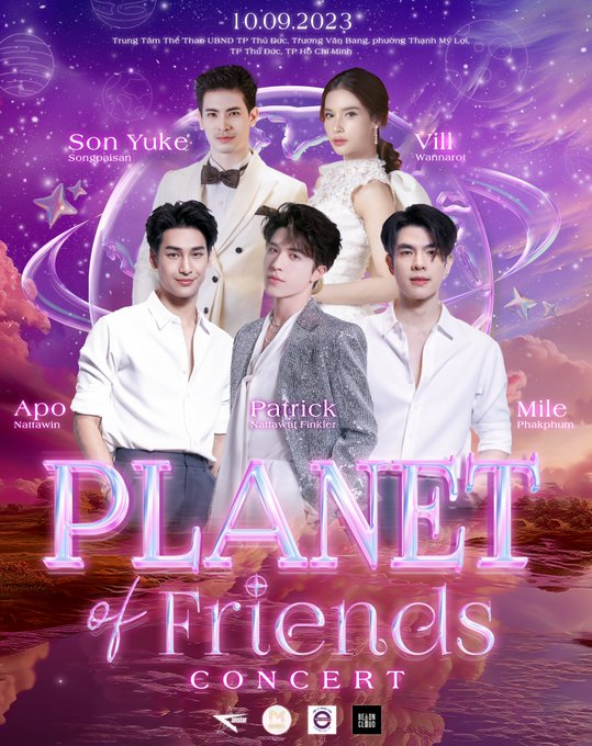 Actiupnet's tweet photo. Check out our https://t.co/PwbK36XWrw to READY for "Planet of Friends" on this 10th, September, 2023. 
- Tickets will be opened: 12:00, 26th August, 2023.
#asiaconcertplanetoffriends #PatrickNattawatFinkler #doanhaovu #Nnattawin #MilePhakphum #VillWannarot #SonYuke #BOC #Actiup https://t.co/u1odHVG43u