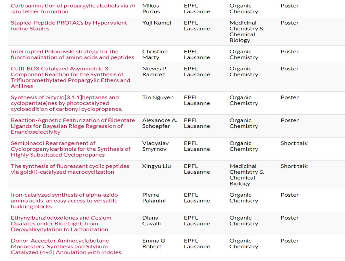 Waser Group (@lcsolab) on Twitter photo Strong delegation of <a href="/LcsoLab/">Waser Group</a> #SCSFallMeeting in Bern today/tomorrow with 11 poster/short talk presentations of <a href="/pacans94/">Mikus P</a> <a href="/yujikamei/">Yuji Kamei</a> Christine <a href="/Nieves_P_R/">Nieves P. Ramirez</a> <a href="/TinVTNguyen1/">Tin V.T. Nguyen</a> <a href="/aa_schoepfer/">Alexandre Schoepfer</a> <a href="/Vlad__Smyrnov/">Vladyslav Smyrnov</a> <a href="/Xingyuu_Liu/">Xingyu Liu 刘星宇</a> <a href="/PierrePalamini/">Pierre Palamini</a> <a href="/diacavalli/">Diana Cavalli</a> <a href="/EmmaGabRobert/">Emma Robert</a>
fm23.scg.ch/program1/abstr… Strong delegation of <a href="/LcsoLab/">Waser Group</a> #SCSFallMeeting in Bern today/tomorrow with 11 poster/short talk presentations of <a href="/pacans94/">Mikus P</a> <a href="/yujikamei/">Yuji Kamei</a> Christine <a href="/Nieves_P_R/">Nieves P. Ramirez</a> <a href="/TinVTNguyen1/">Tin V.T. Nguyen</a> <a href="/aa_schoepfer/">Alexandre Schoepfer</a> <a href="/Vlad__Smyrnov/">Vladyslav Smyrnov</a> <a href="/Xingyuu_Liu/">Xingyu Liu 刘星宇</a> <a href="/PierrePalamini/">Pierre Palamini</a> <a href="/diacavalli/">Diana Cavalli</a> <a href="/EmmaGabRobert/">Emma Robert</a>
fm23.scg.ch/program1/abstr…