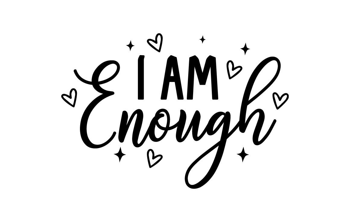 I love the “I am enough” movement introduced by Marisa Peer (@MarisaPeer).

It’s a powerful mindset shift and affirmation that’s all about self-acceptance and recognizing your worthiness.

Write it down, read it. Repeat this to yourself often. Over and over again.

Here’s why
