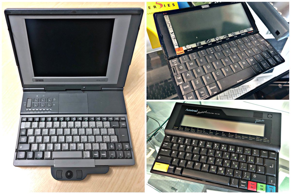 SWRetroComp's tweet photo. Today’s #RetroTrio offers you the #Digital #DECpc 325SL, #Amstrad #NC100 and #Psion #Series5. Which will you keep, gift to a friend and delete forever? #RetroComputing #ComputerHistory #VintageComputing https://t.co/PZIxMAvpOu