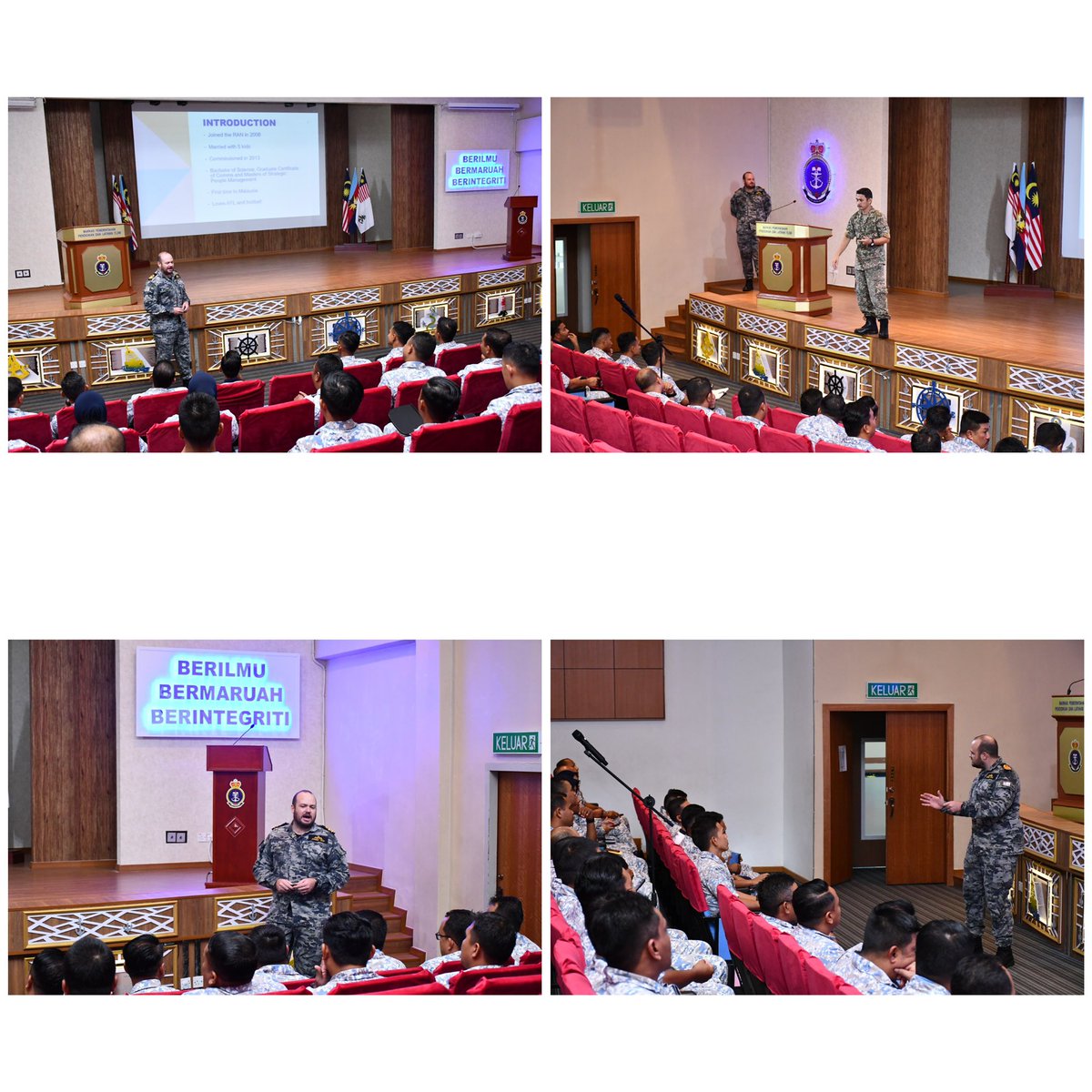 MPLD_TLDM's tweet photo. NAVAL EDUCATION AND TRAINING COMMAND (NETC) PUBLIC SPEAKING WORKSHOP SERIAL 1/23 LUMUT
The guest speaker was Lt Cdr Andrew Tew from Royal Australian Navy (RAN) who is currently attached to Maritime Tactical Center, Lumut.
@am9166
@AzharAdam20 https://t.co/H7G2R8aBQX