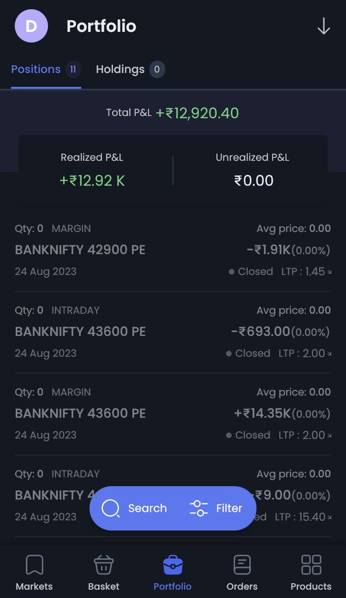 TheOptionPlaner's tweet photo. No intraday gain Today.
Positional: 12.5k https://t.co/CdL0bz9uw8