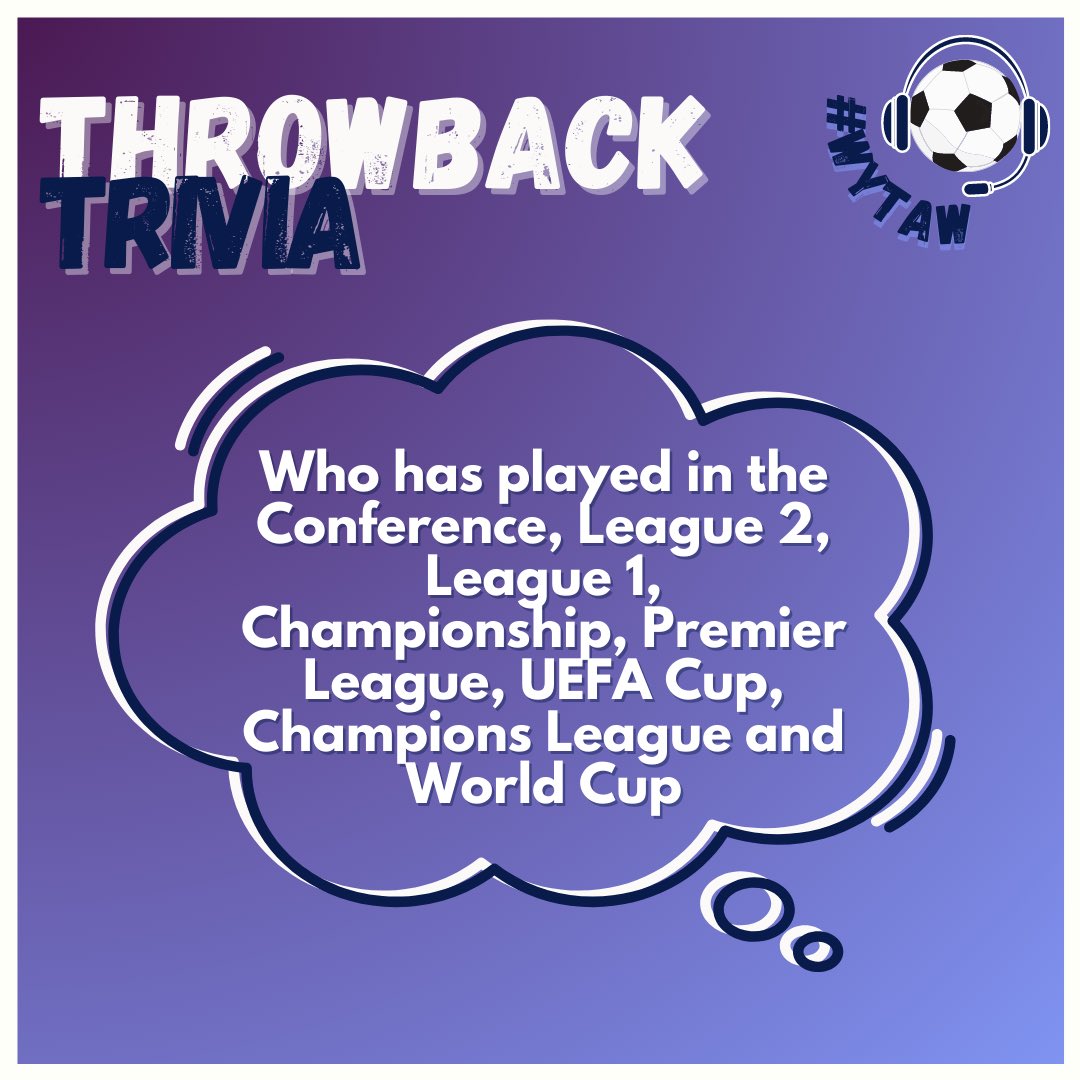 WYTAW_'s tweet photo. Throwback Thursday - time to test your memory and knowledge. 

We have a guess who picture and a trivia question. 

#WYTAW #throwbackthursday #footballtrivia #footballknowledge #guesswho #football https://t.co/XM74nnNifQ