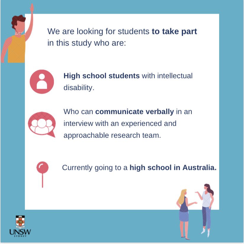 #Empowering students with intellectual disability. Seeking high school students with intellectual disability across Australia to share their perspectives &amp; experiences of genetics taught at school. More details about this inclusive study on our website geneequal.com/current-news/g…