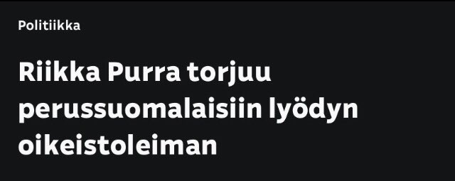 Ikävää tulla leimatuksi oikeistolaiseksi, valittaa kokoomuksen päähallituskumppanipuolueen puheenjohtaja😀

Oikeassahan Purra toki on. PS ei ole oikeisto- vaan äärioikeistopuolue. Aika moni on sitä vuosia yrittänyt sanoa.