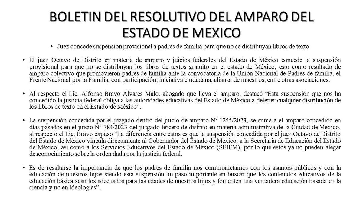 FnxfC's tweet photo. En el Estado de México hemos logrado frenar la repartición de los #LTG con una orden del juez que concede la suspensión provisional https://t.co/DxxBQfHO3w