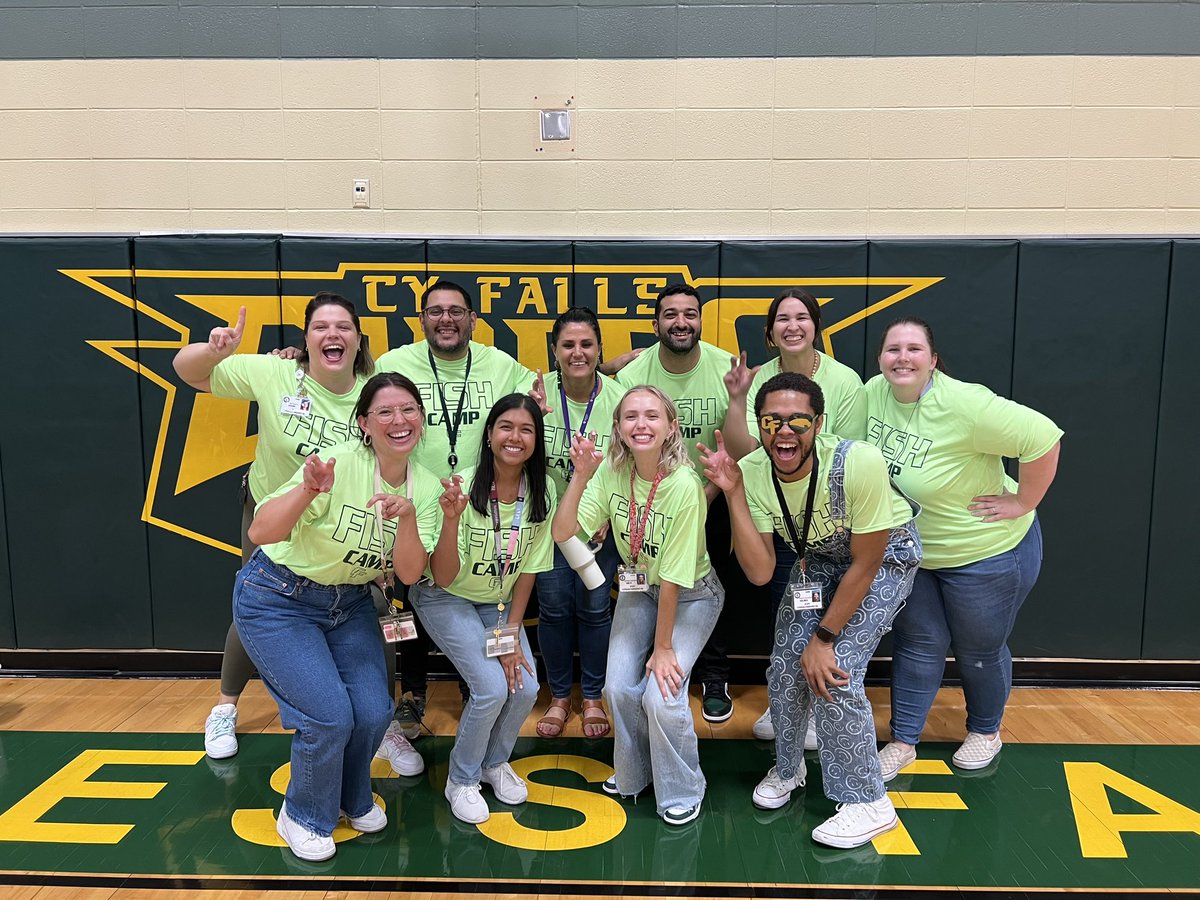 learninwithlife's tweet photo. Gotta get HYPE at fish camp!! @cyfallshs https://t.co/jztD0UbAWL