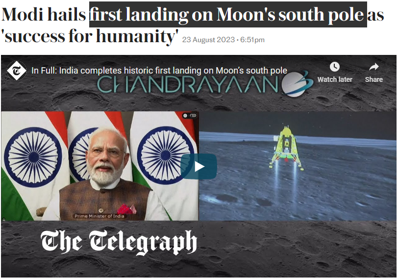 CitizenJournoIN's tweet photo. Left: Britain's first ever space launch ended in failure.
#LauncherOne #VirginOrbit
Right: India's becomes the first country landing on Moon's south pole & create history.
#ISRO #Chandrayaan3 #IndiaOnTheMoon
We can understand the meltdown, but that's not India's fault. https://t.co/TvEDycXFwy
