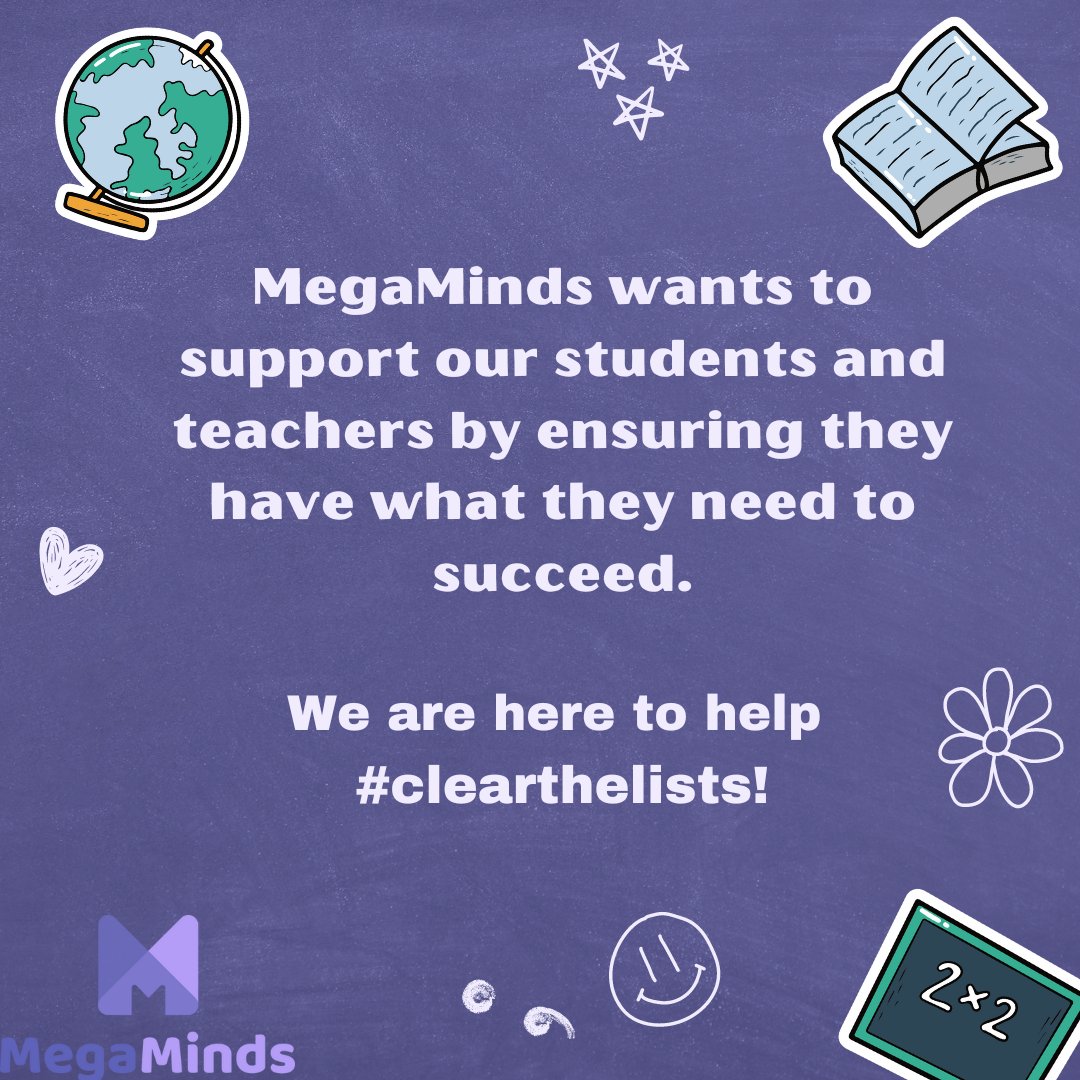 We're on a mission to help #teachers #clearthelists 
Each week we sprinkle the lists of our new users to keep spreading the love . 
↩️ follow us and retweet
📌 Sign up at gomegaminds.com
⬇️ Drop your lists below
#clearthelist2023 #teachertwitter #clearthelist
