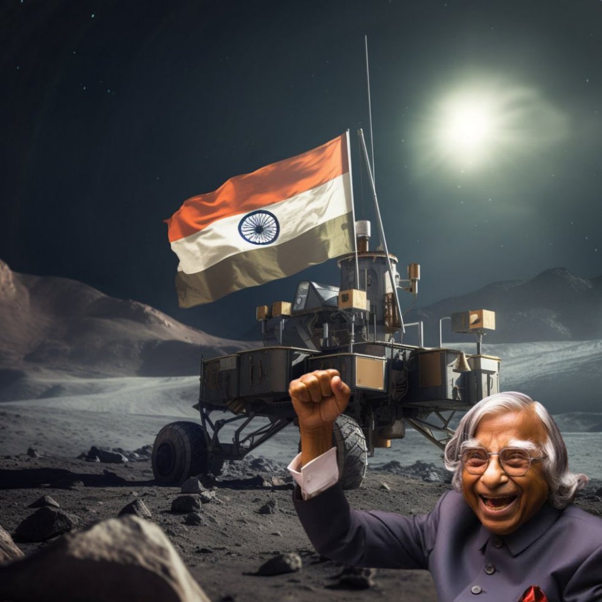 afsararab2's tweet photo. Historic moment for India.

#Chandrayaan3 Successfully landed. Alhamdulillah 🤲 https://t.co/L8WkHoEN9t