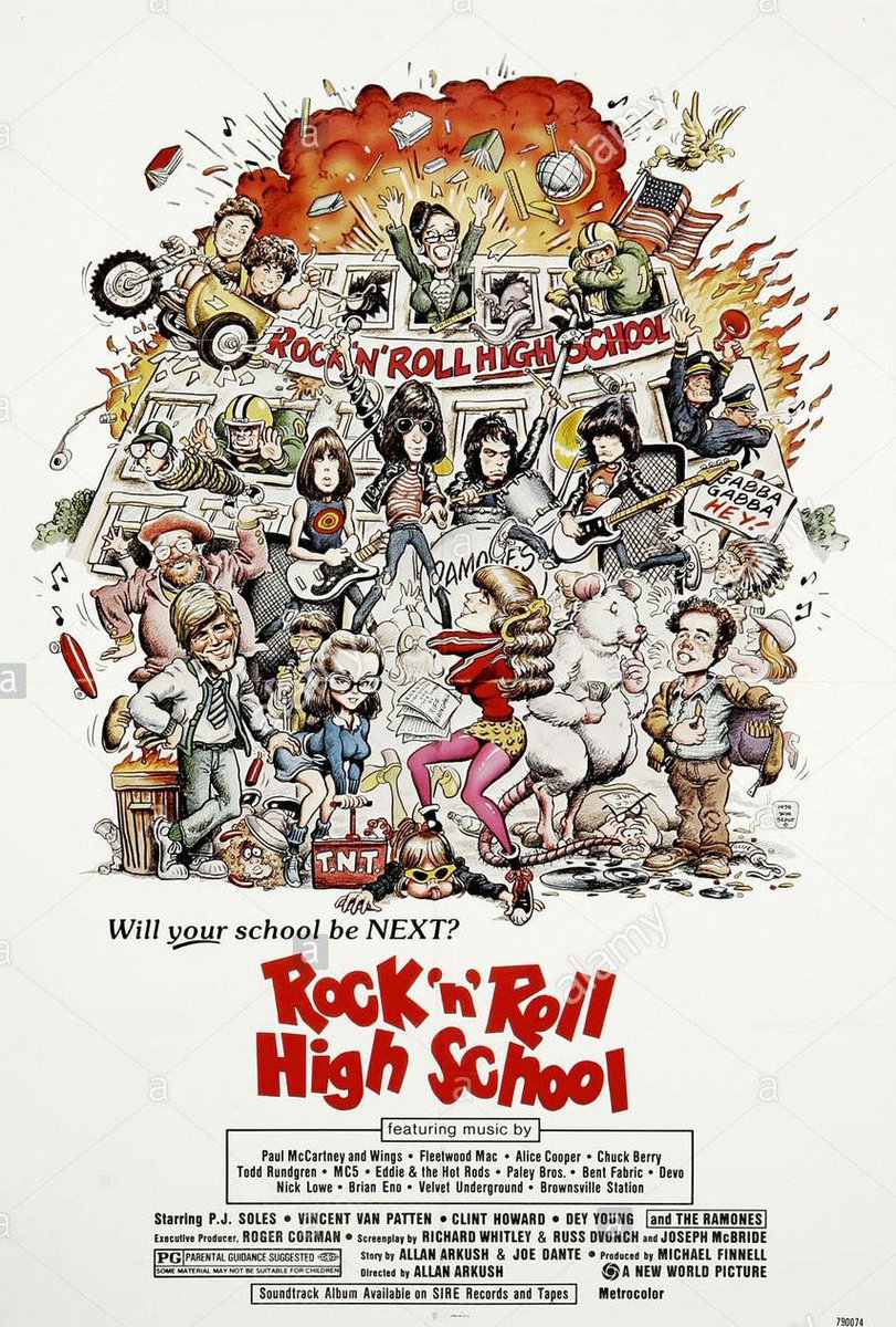 44 years ago today
The Ramones' movie Rock &amp; Roll High School opens in theaters. The title song becomes one of their classics, and the film gains a cult following.

#punk #punks #punkrock #ramones #rocknrollhighschool #history #punkrockhistory #otd
